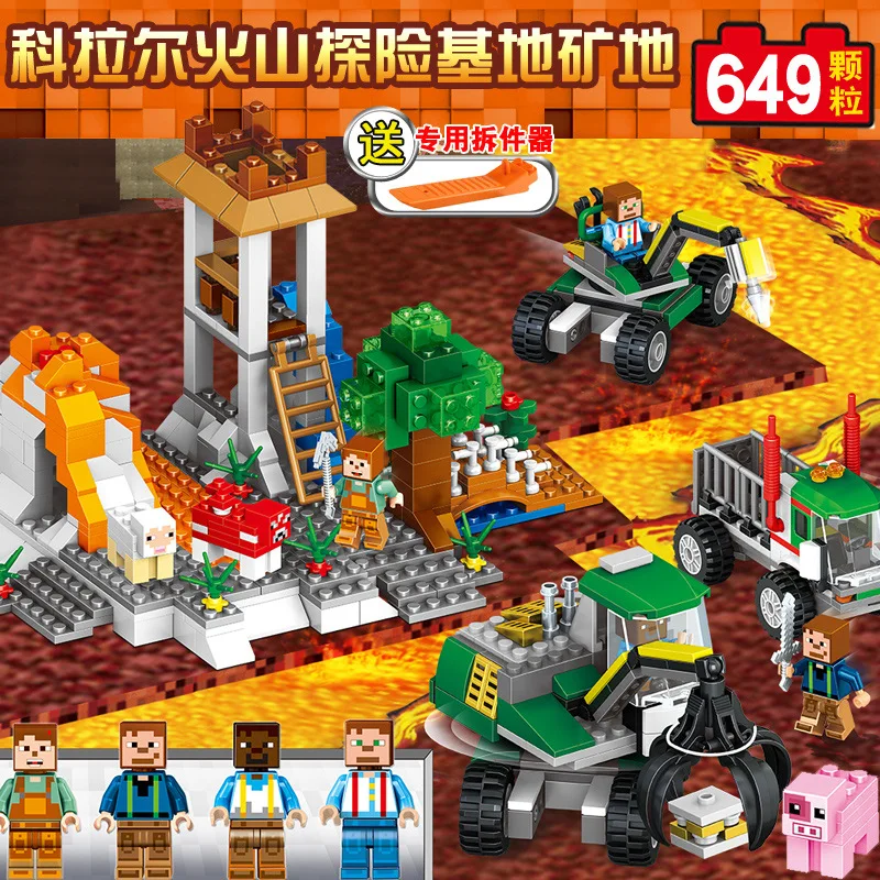 649 шт детские строительные блоки игрушки Совместимые Legoingly Minecrafted база разведки