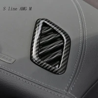 car styling carbon fiber for benz mercedes a class w176 cla c117 gla x156 for amg instrument air outlet sticker trim accessories