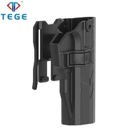 tege military outdoor activity polymer right handed black gun holster for cz 75 sp 01 with molle attachment