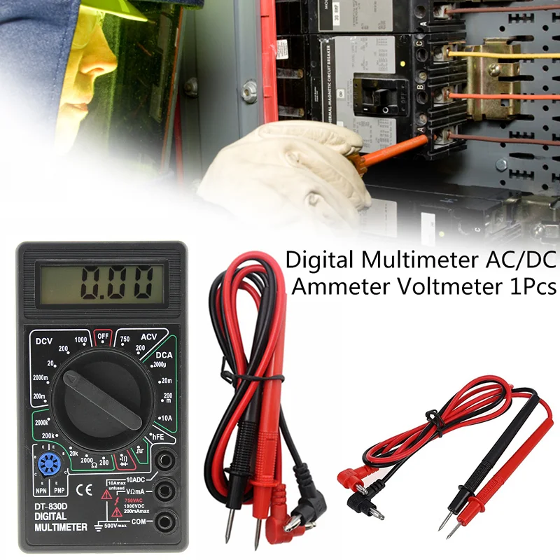 

1Pcs Digital Multimeter AC/DC Ammeter Voltmeter High Quality Digital Multimeter LCD display Battery Not Included
