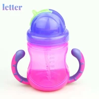 baby water feeding bottle cute girl boy mini milk cup with handles baby straw cup children drinking bottle