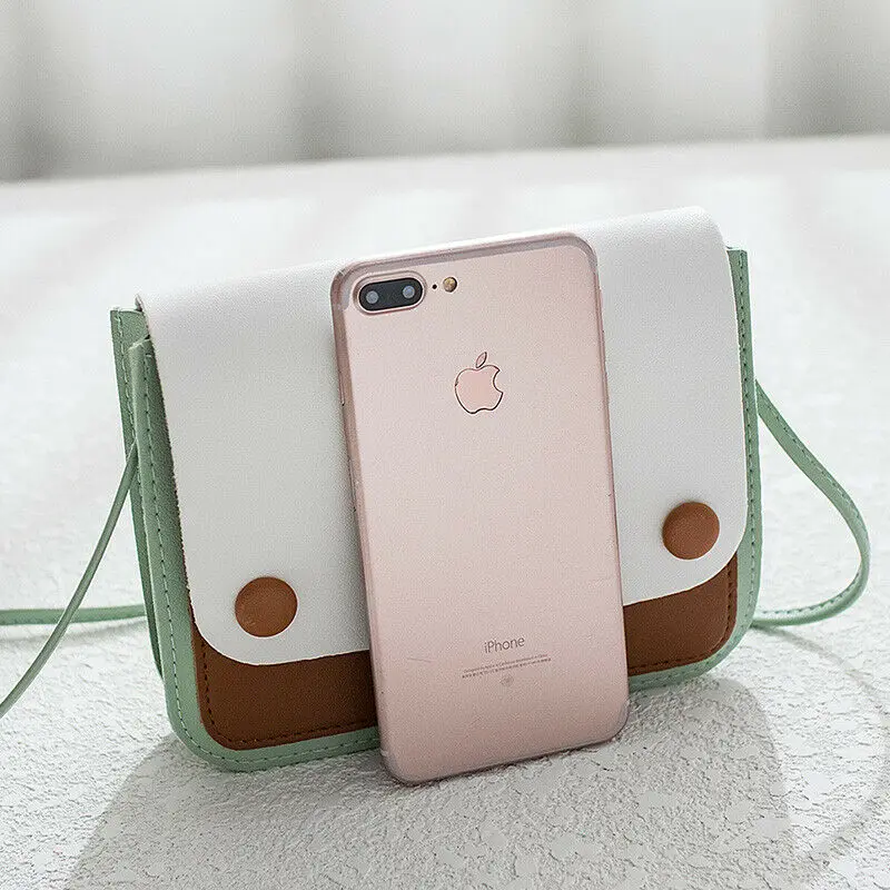 1PC Contrast color Leather Crossbody Bags For Women Travel Handbag Fashion Simple Shoulder Messenger Bag Ladies Cross Body | Багаж и сумки