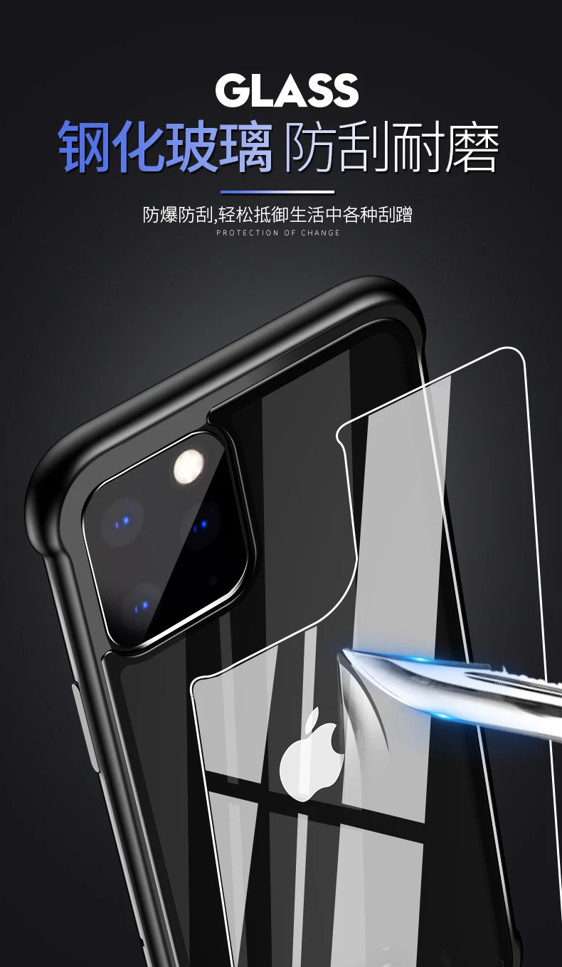 Бронированный металлический чехол-бампер для iPhone 11 Pro Max чехол Pull-Plus закаленное стекло высокопротивоударный чехол для iPhone 11 Pro Coque чехол