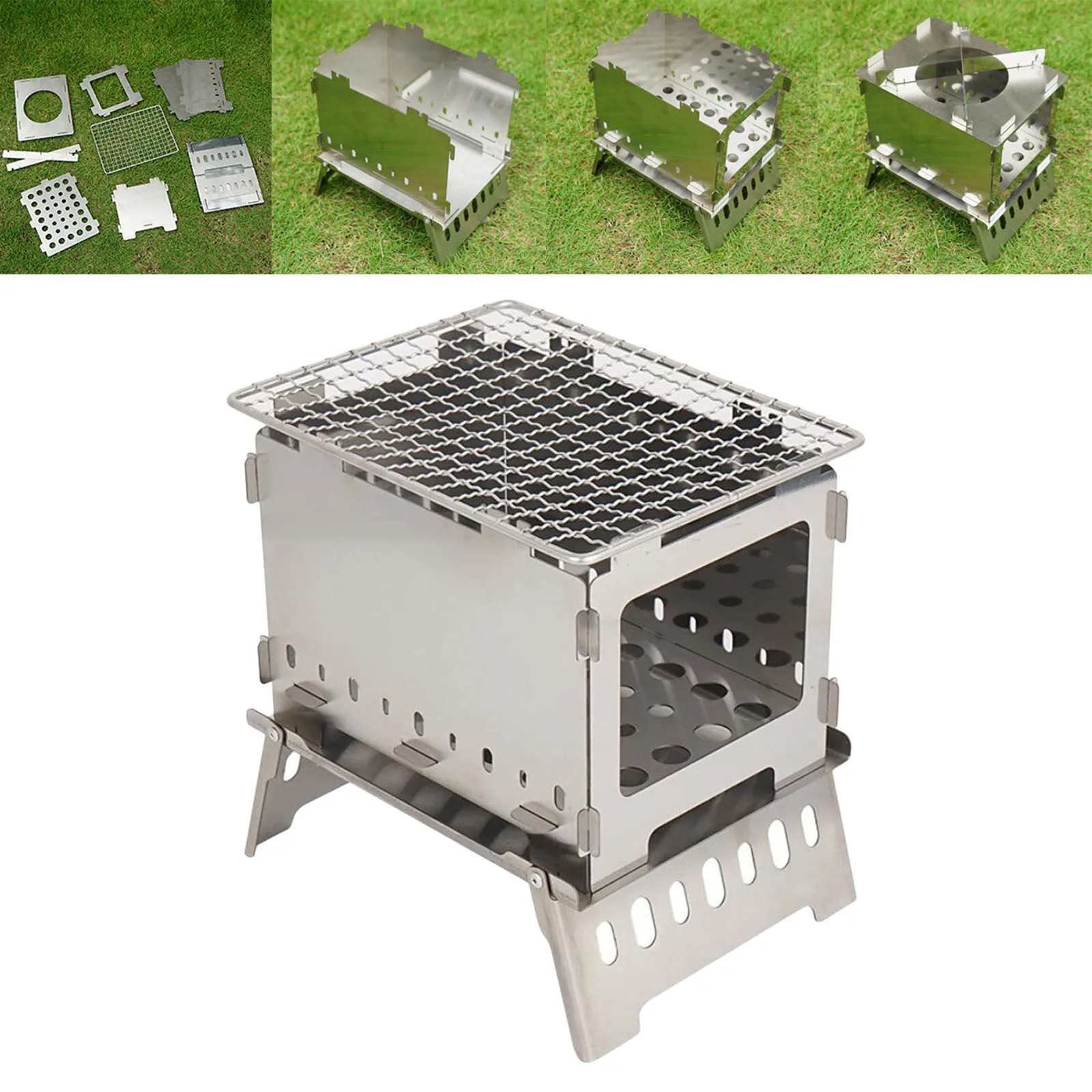 

Barbecue Charcoal Grill Cook Furnace Stainless Steel Outdoor BBQ Stove Rack