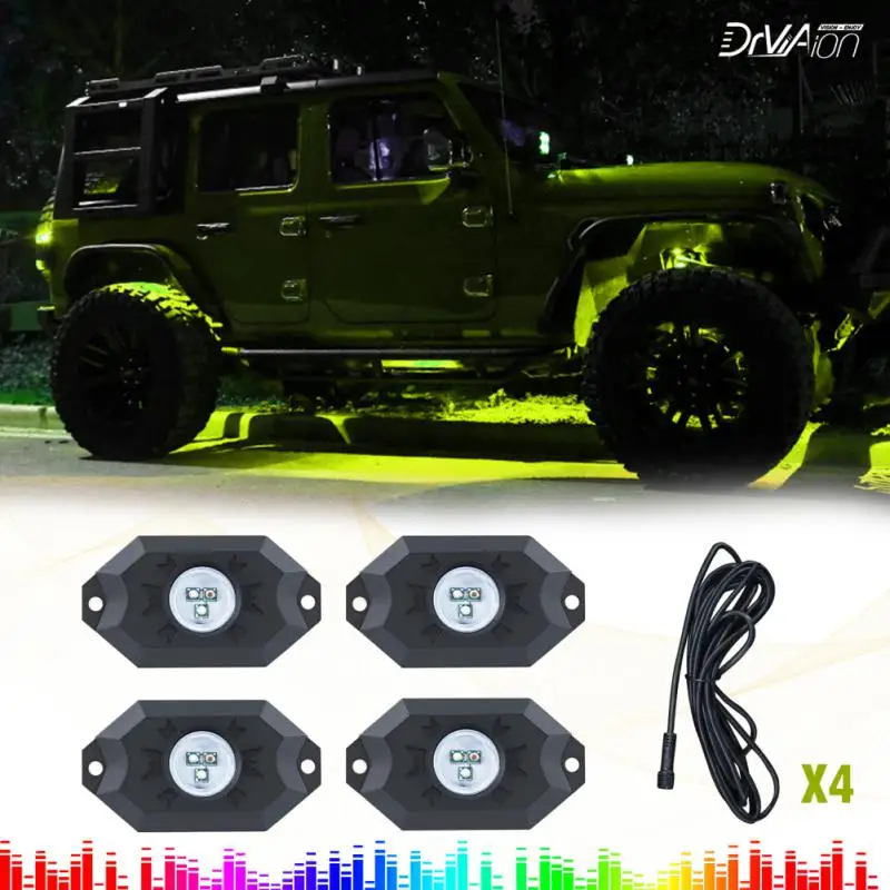

4/8pcs Led 7 Colors Chassis Lights Off-road RGB Rock Lights Wrangler Auto Chassis Lights Set For ATV SUV Boat Motorcycle