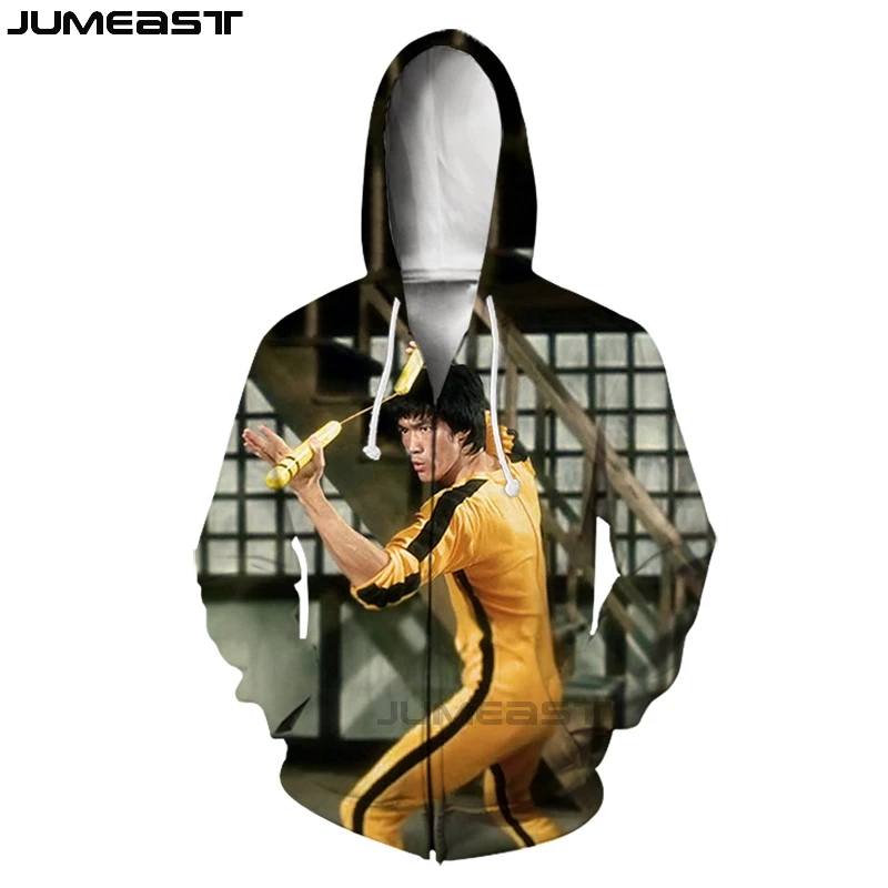 Бренд Jumeast мужская и женская куртка с 3D принтом китайского кунг фу суперзвезда
