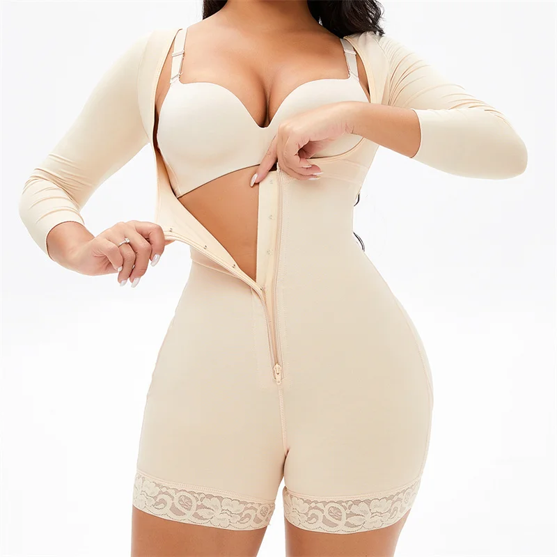 

Long Sleeve Adjustable Sling Breasted Zipper Waist Slimming And Belly Contracting Hip Tight Body Shaping Body Shaper