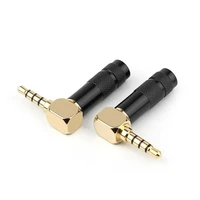 gold plated 3 5 jack 90 degree 18 4 poles 3 5 headphone plug audio adapter right angle solder black silver 3 5mm connector