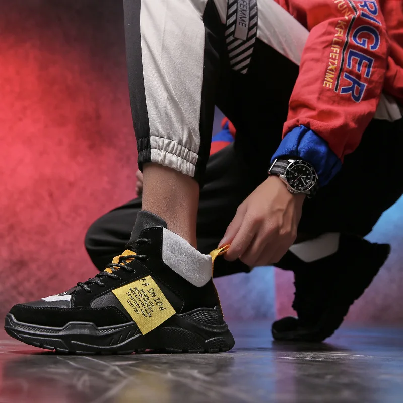 2019 осенне-зимние кожаные зимние мужские ботинки на меху с плюшевой подкладкой