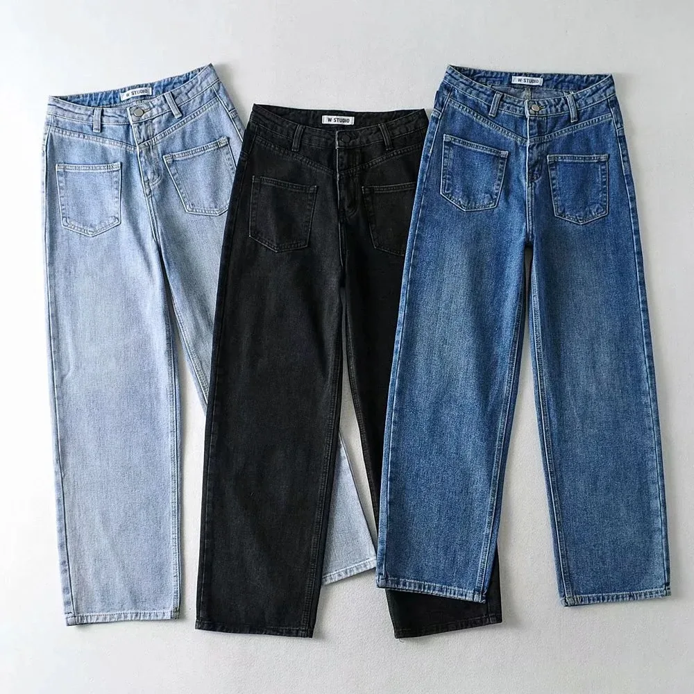 

Fall 2020 jeans women casual high waisted jeans black straight denim pants vintage fashion jeans korean style trousers ladies