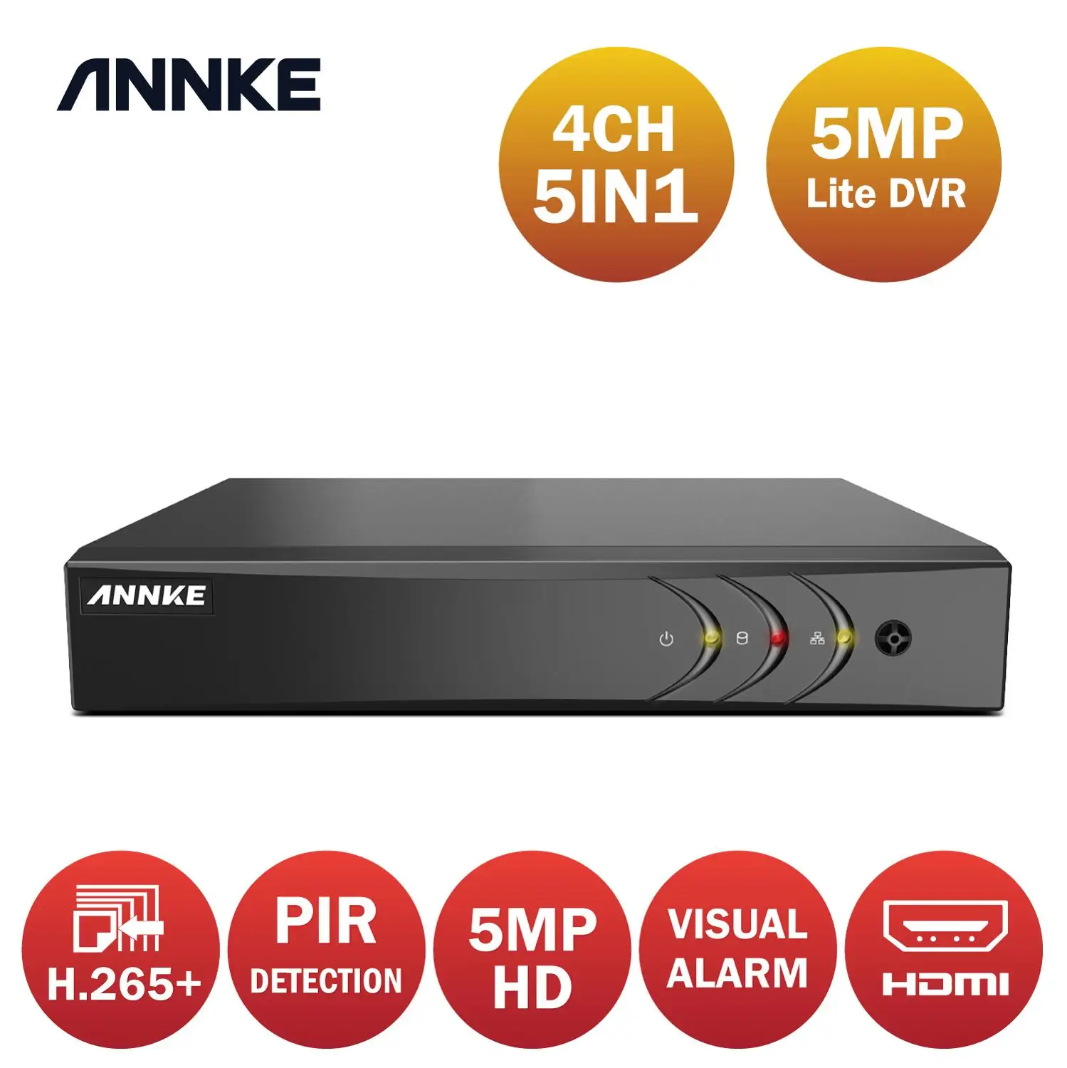 Видеорегистратор ANNKE 5 МП 4 канала HD в 1 H.265 +|Видеорегистратор для видеонаблюдения|