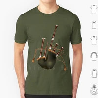 the bagpipe t shirt print 100 cotton new cool tee bagpipes bagpipe musical instrument aerophone reed reeds pipe