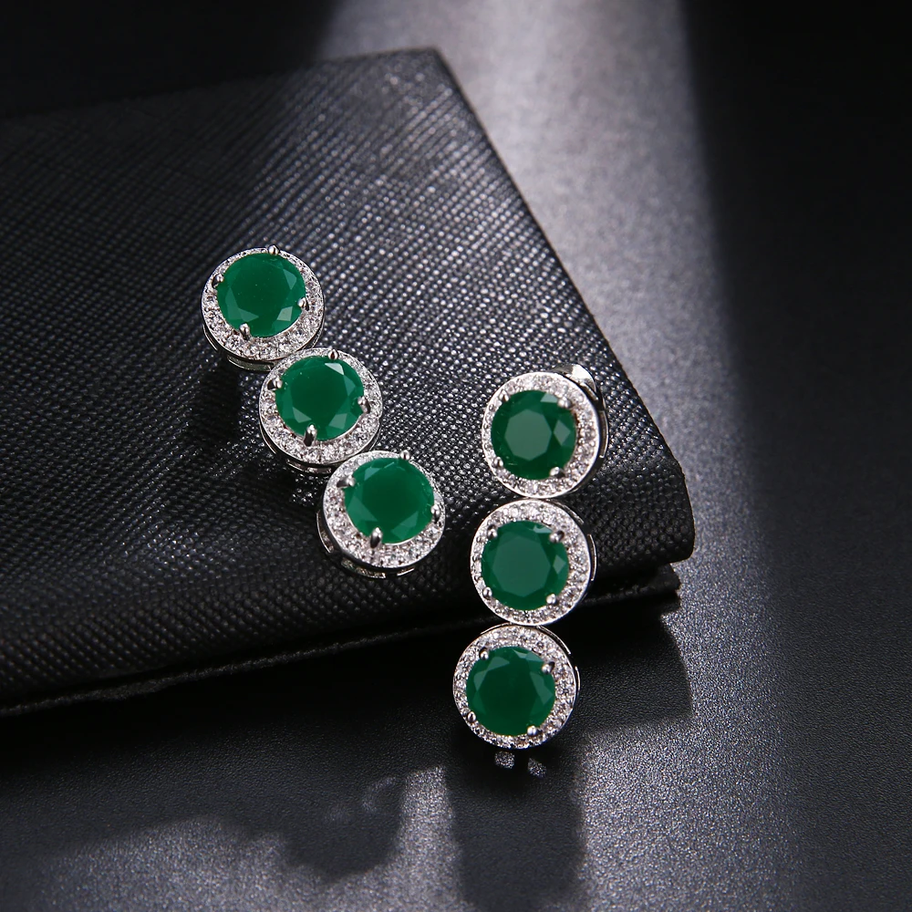 Роскошный Овальный набор ожерелье серьги браслеты из стерлингового серебра 925