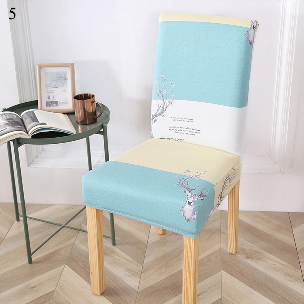 

New Printed Stretch Chair Cover Big Elastic Seat Chair Covers Office Chair Slipcovers Restaurant Banquet Hotel Home Decoration