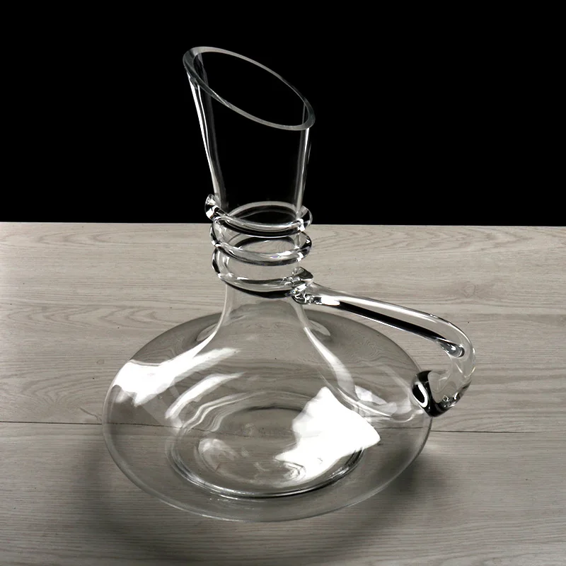 Бессвинцовый Хрустальный графин Премиум Черная Ручка винный Декантер для