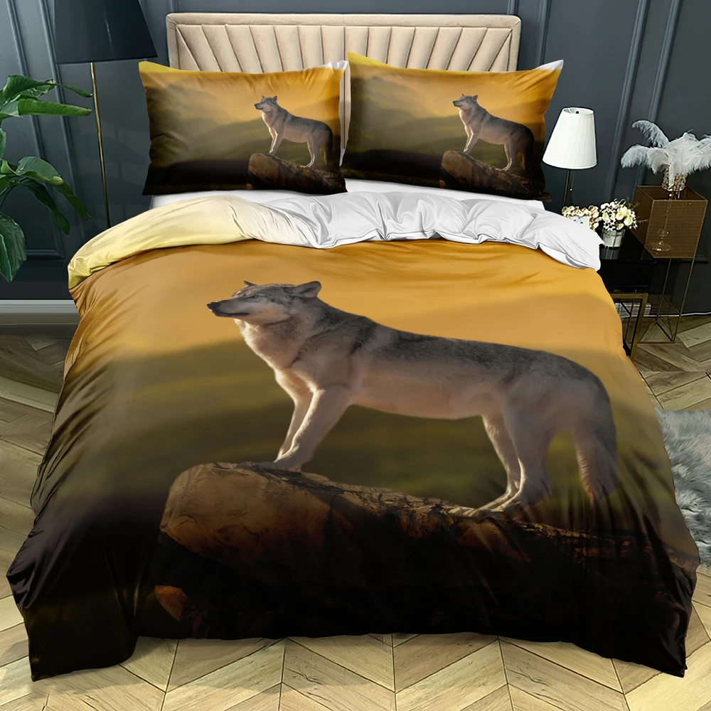 

Комплект постельного белья с изображением белого волка, размер 160 х 200 см