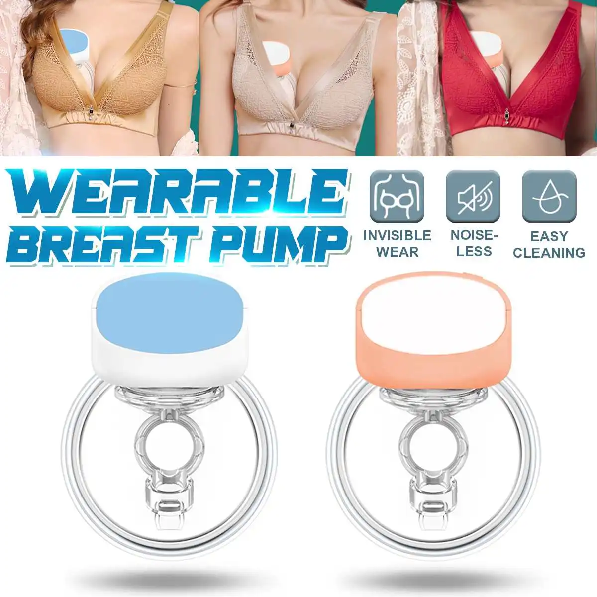 

Portable Electric Breast Pump Silent Wearable Automatic Milker USB Chargable Hands-Free Baby Breastfeed Milk Extractor