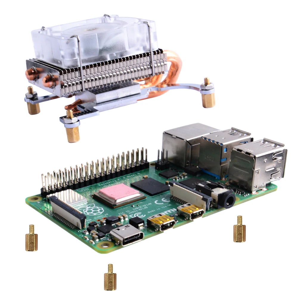 Оригинальный охлаждающий вентилятор 52Pi Ice Tower Raspberry Pi 7 цветов Изменение RGB