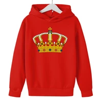 king queen princess emperor crown hoodi childrens girls clothing boys hoodie autumn kid gift sweatshirt casual child costume top
