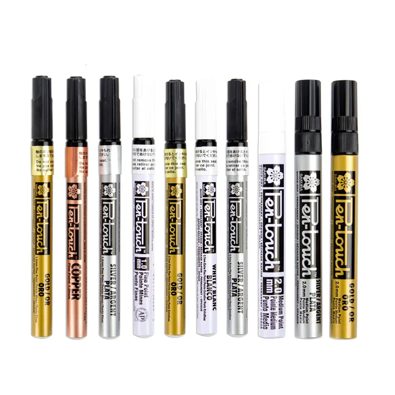 

Sakura Highlight Paint Pen Waterproof and Colorfast Silver Gold Plating Special Signature Sign-in Pen Oily Painting Pen