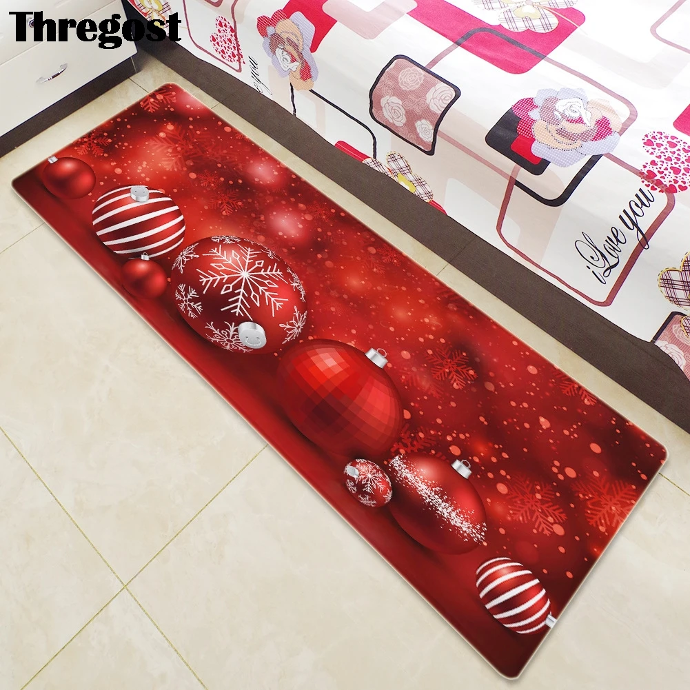 

Printing Christmas Mat Red Kitchen Doormat Outdoor Carpet Office Chair Floor Mat Kitchen Anti Slip Mats New Home Door Mats
