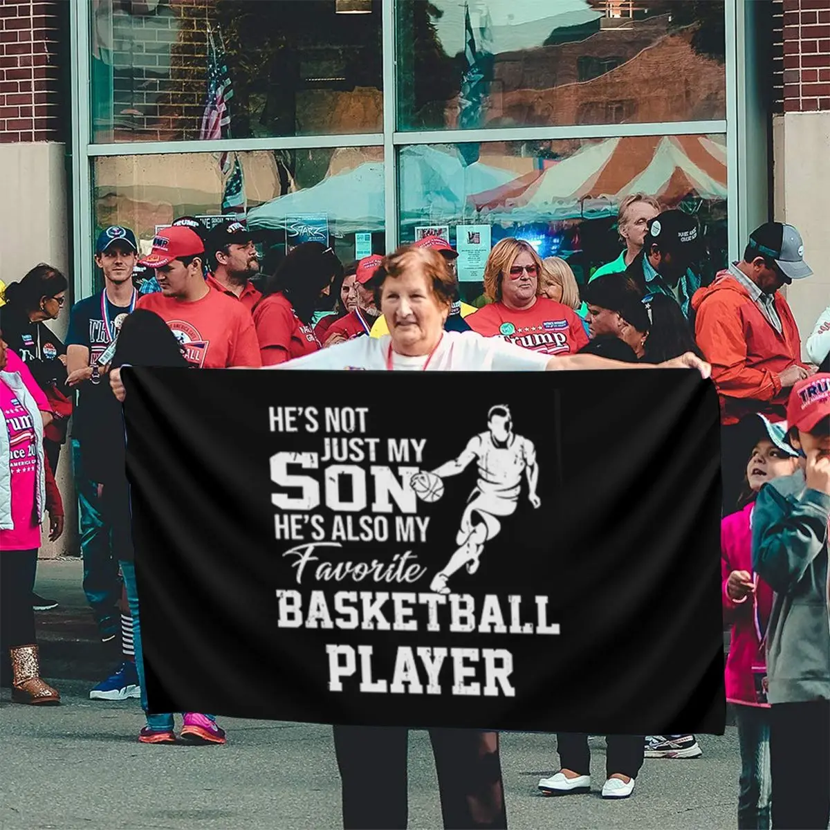 

He's Not Just My Son He's Also My Favorite Basketball Player Present Cute 2021 Latest Flag