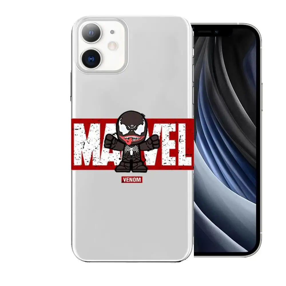 Marvel Avengers Hero name Anime Style Phone Case cover For iphone 11 pro max Cases 12 8 7 6 s XR PLUS X XS  SE 2020 mini  Transp