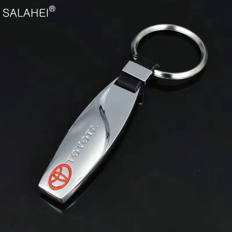 

1PC Fashion Drop Shape Metal Keychain Keyring Car Logo For Toyota Land Cruiser 200 Prado FJ150 RAV4 Corolla Camry Highlander