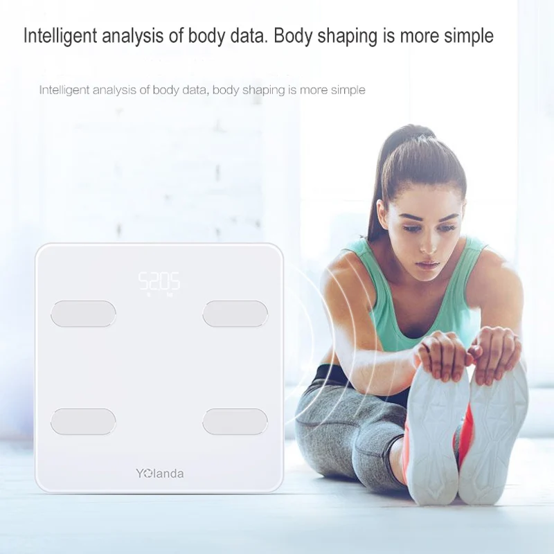 Yolanda Смарт Ванная комната Вес весы с Bluetooth жировых отложений напольные mi тела