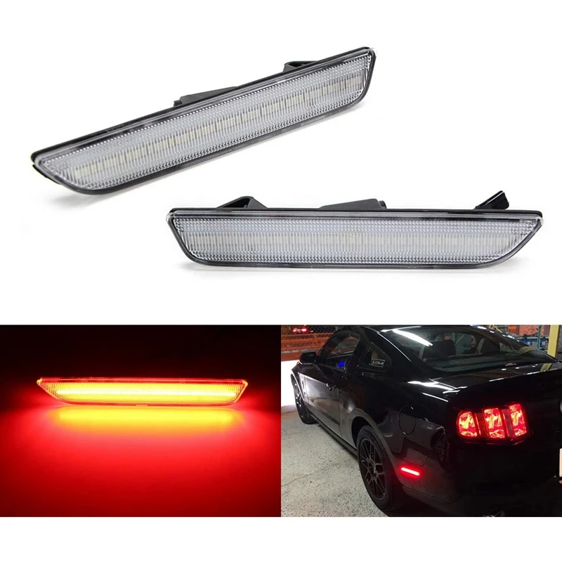 

Car Clear Lens Red LED Rear Side Marker Light Replace Sidemarker Lamps Turn Signal for 2010-14 Ford Mustang Car Styling