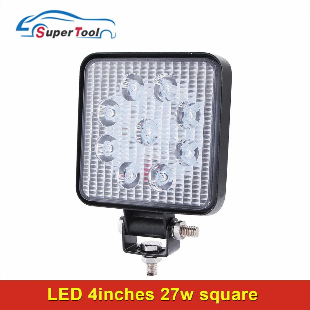 Square 27W 2700LM 27W 42W 48W LED Off-Road/Offroad Light Bar 12V 24V Car Light For Jeep ATV UAZ SUV 4WD 4x4 Truck Tractor Off-road Spot Light Bulb - Испускаемый цвет: Square 27W 2700LM