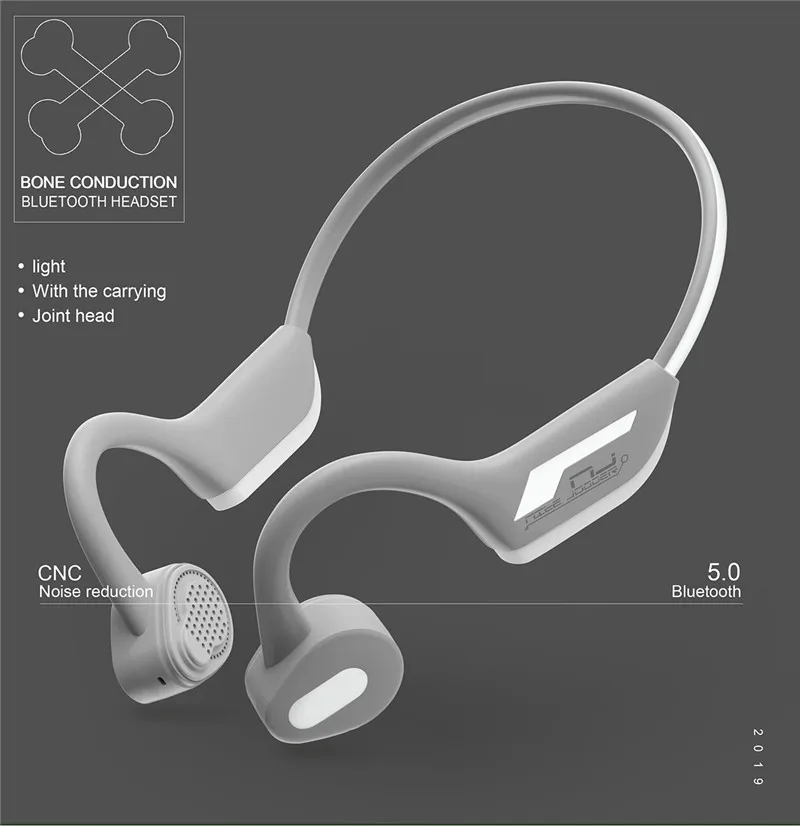 Bluetooth наушники с костной проводимостью, мужские спортивные наушники, не в ухо, висящие на шее, беспроводные бинауральные водонепроницаемые светящиеся наушники D8