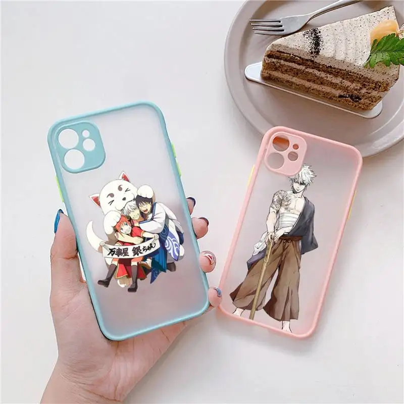 

Cute Japan Anime GINTAMA Phone Case Matte Bumper For iphone 13 12 mini 11 Pro Max X XS Max XR 7 8 Plus Capa