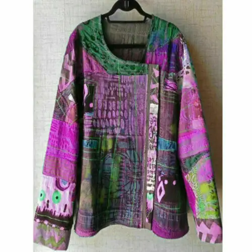 Женская туника с длинным рукавом в этническом стиле цветочным рисунком