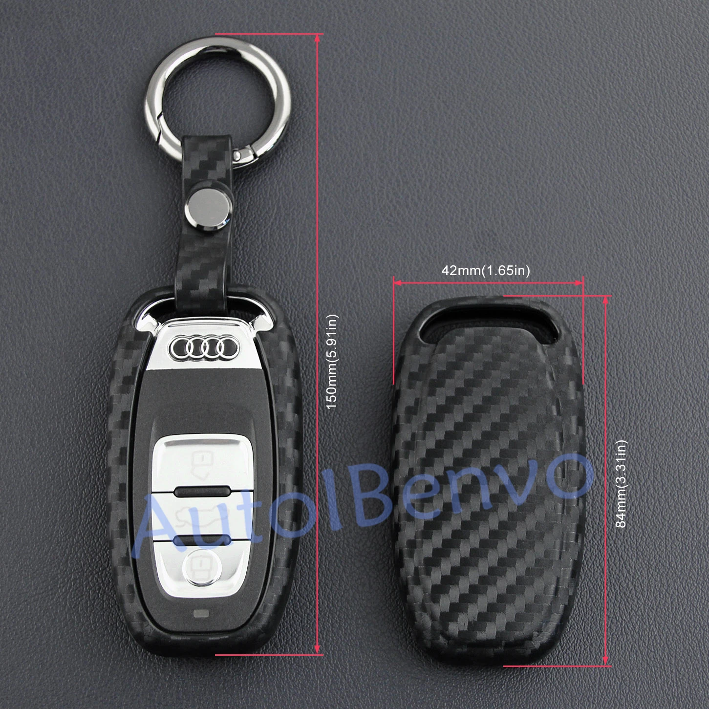 Чехол для автомобильного ключа из углеродного волокна защитный чехол Audi B8/C7 A4 A5 A6