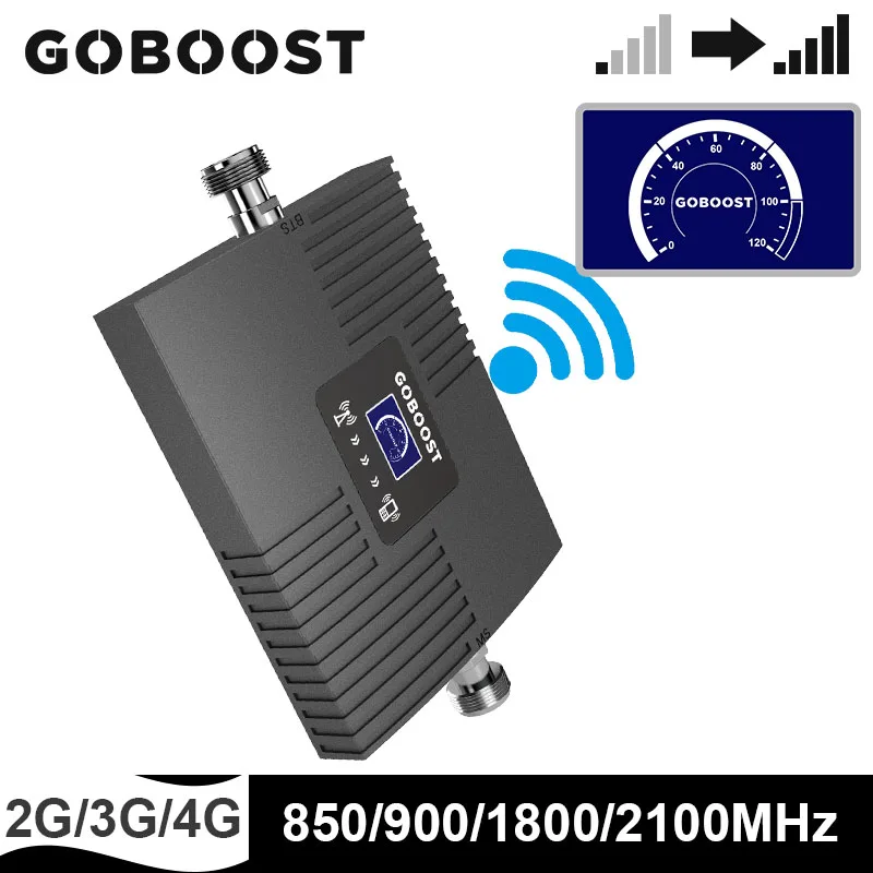 Усилитель сотовой связи GOBOOST GSM 2G 3G 850 900 2100 LTE, усилитель сигнала UMTS WCDMA 1800 МГц, Ретранслятор Мобильный телефон