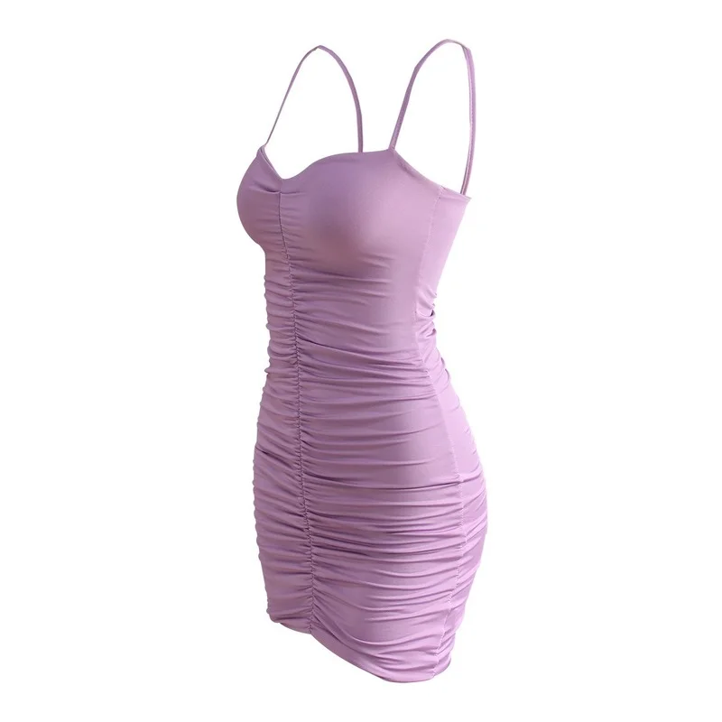 

women sexy party dress Spaghetti Strap Dresses High Waist Sheath Club Dress 2021 summer short Mini Sleeveless Vestidos