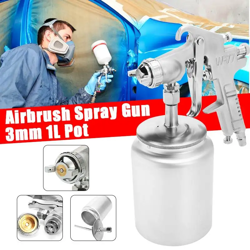 

Professional 1000ML 3mm Nozzle Gravity Pneumatic Air Paint Vacuum Spay Guns For Car Auto Repair Tool Painting Kit