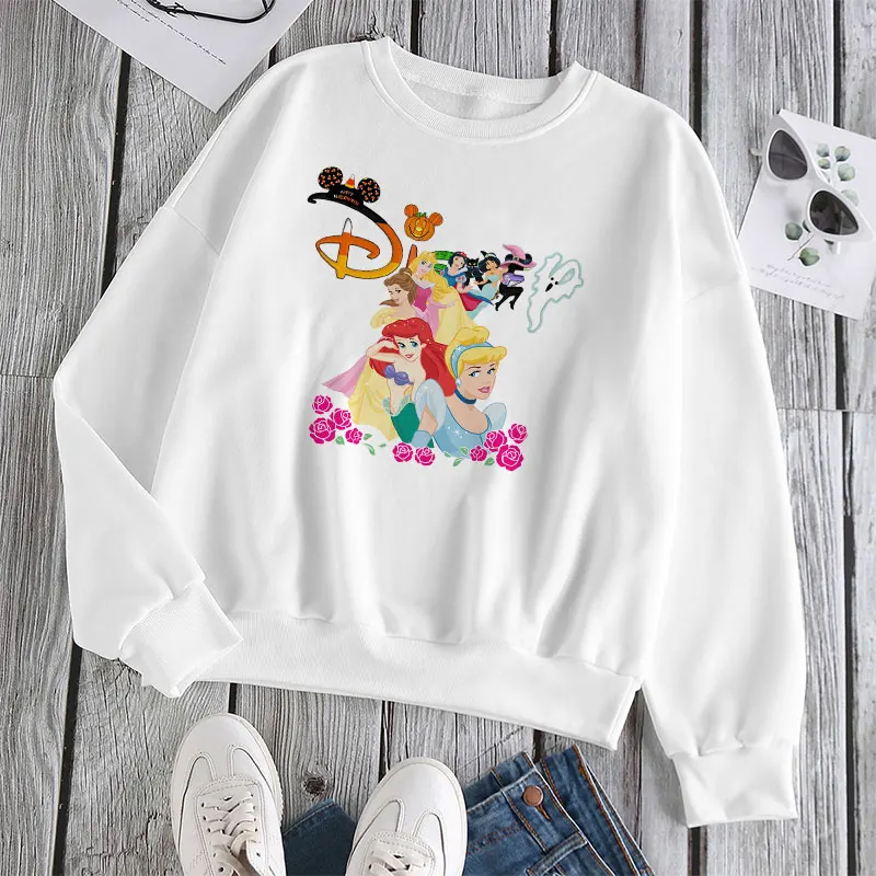 

Disney Brand Women Sweatshirts Long Sleeve Pullovers Harajuku Princesses Loose Hoodies New Fashion Spring Autumn Sweatwear Tops