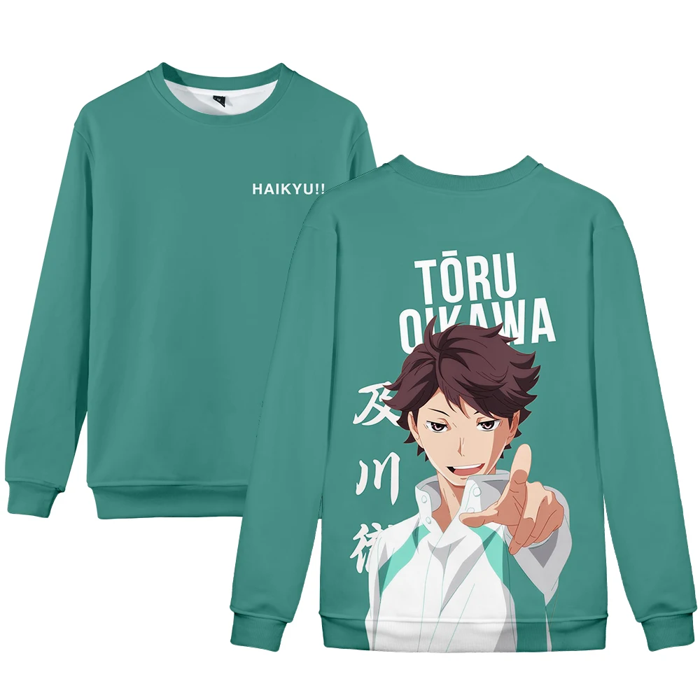 

Толстовка с капюшоном для подростков и мужчин/женщин Аниме Haikyuu, свитшот с принтом фигуры в стиле Харадзюку, Повседневная волейбольная униф...