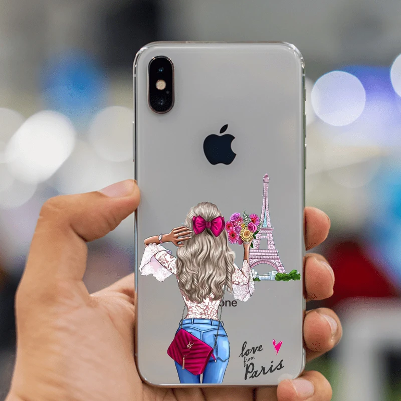 TPU VOGUE queen Princess женский силиконовый чехол для телефона boss coffee из ТПУ для iphone 11 11Pro 5C 6 6S 7 8 Plus 5s 5 SE X XR XS Max - Цвет: TPU