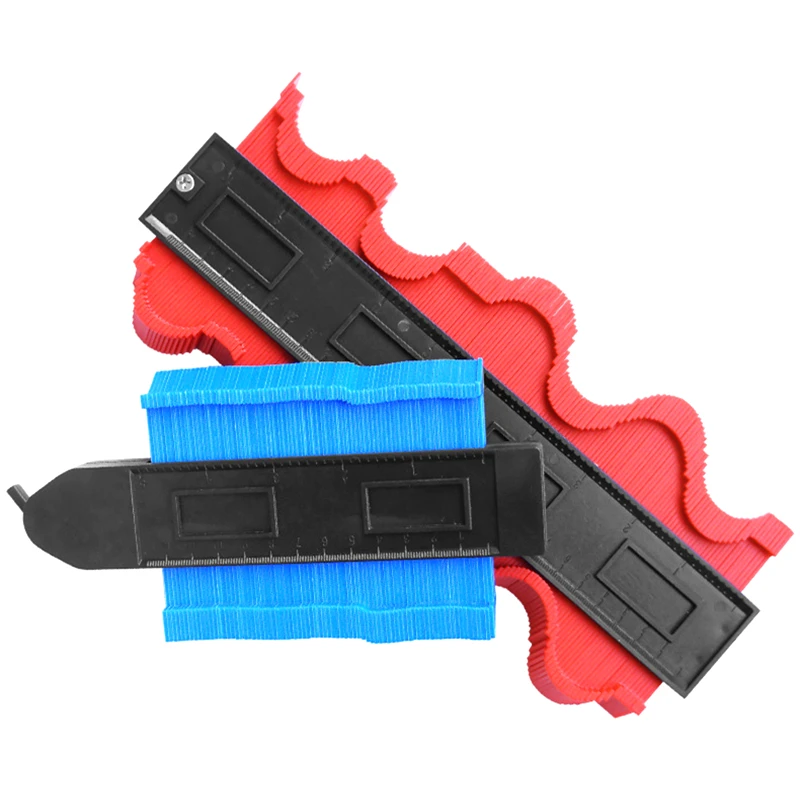 

1PCS Contour Gauge Blue Red Green Multi-functional carpentry tool With lock Widening Irregular Contour Gauge Contour Rule Contou