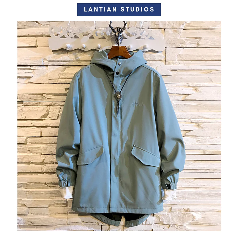 Осенние мужские куртки однотонного цвета 2019 зимние повседневные свободные