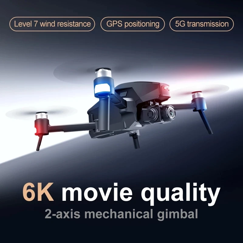 

WIFI Drone Portable 6K Dual Camera GPS Positioning 5G 2000M Control 30 minutes Battery Life Brushless Motor Drone 4k Profesional