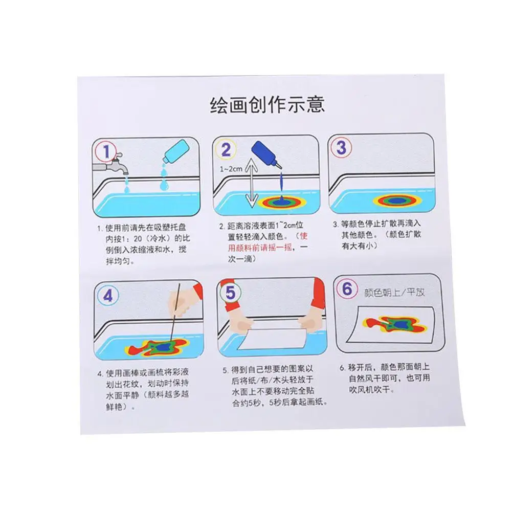 

Marbling Painting Kit Diy Floating Extension Shadow Water Child Graffiti Set On Art Material Tool 6pcs Colors Of Creative 6 B8K0