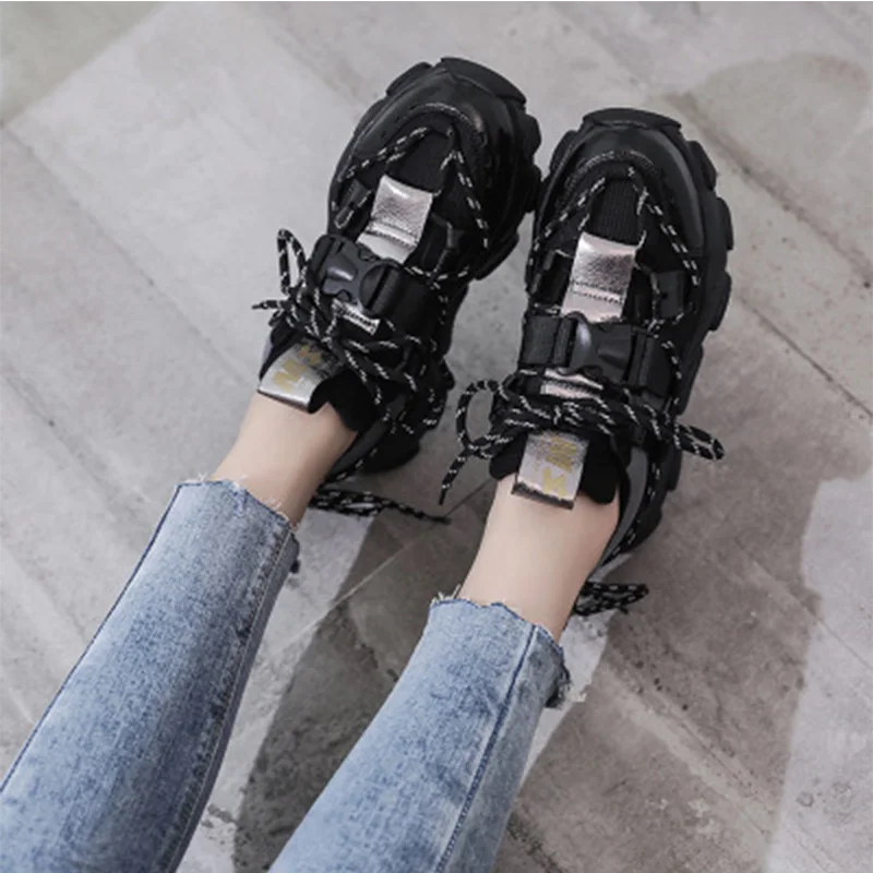 Кроссовки женские на платформе повседневная прогулочная обувь дышащая уличная