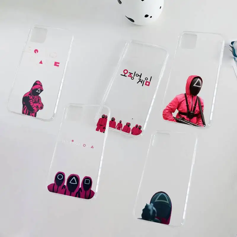 

Squid game Phone Case Clear Transparent for iPhone 11 12 13 mini pro XS MAX 8 7 6 6S Plus X 5S SE XR 2020