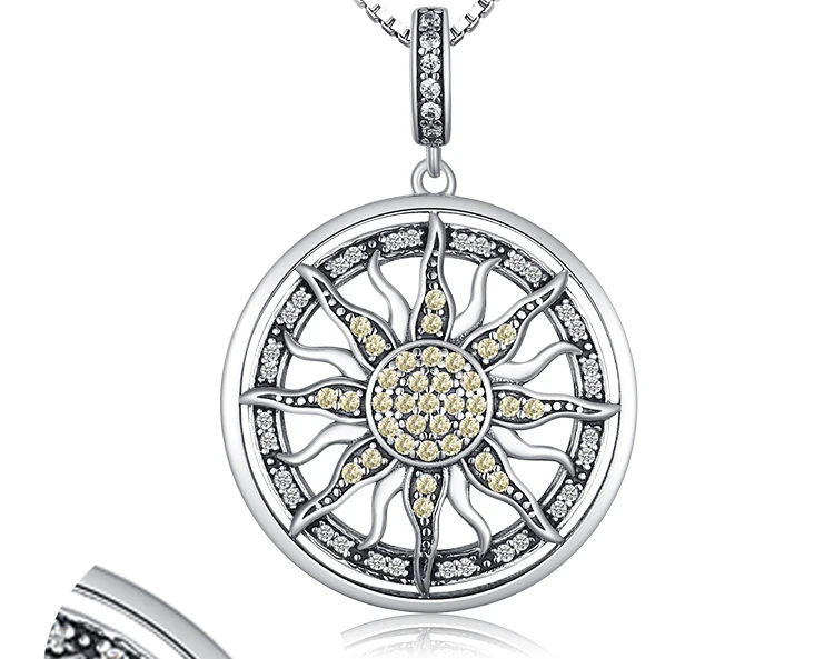 JewelryPalace небесное солнце 925 пробы Серебряное кубическое циркониевое очаровательное массивное ожерелье с подвеской женские ювелирные изделия без цепочки