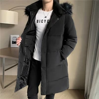 2021 mens thickening winter warm down jacketsmale slim fit long parker jackets outwear windproof coat hooded black s 5xl