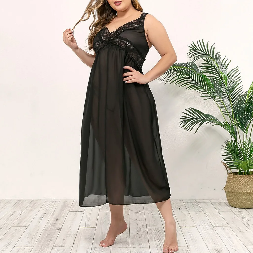 Ночное Sleepdress Ночные рубашки Для женщин нижнее белье на бретельках кружевное